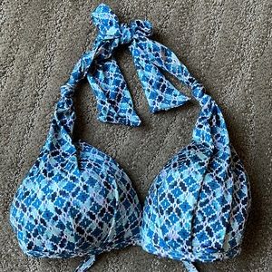 Athleta aqualuxe print halter bikini top